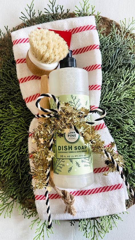 Hand Soap Christmas Teacher Gift, Kitchen Towel Gift Set, Soap And Towel Christmas Gift, Dish Soap Gift Basket, Dish Towel And Soap Christmas Gift, Dishcloth Christmas Gift Ideas, Kitchen Theme Gift Basket Ideas, Casserole Dish Gift Basket Ideas, Kitchen Towel Gift Basket