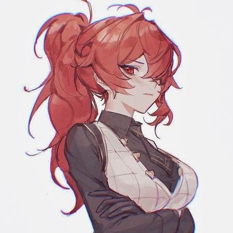 Tarsa Chervrils Anime Ponytail, Ponytail Drawing, Redhead Characters, Anime Hair, Yu Gi Oh, Female Character Design, Anime Comics, Fantasy Character Design, Photo Profil