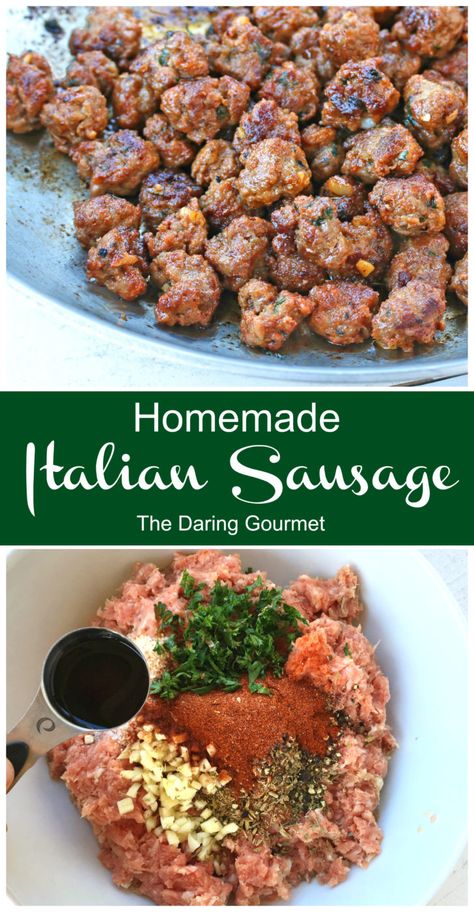 Homemade Italian Sausage Italian Sausage Recipe, Homemade Italian Sausage, Sausage Making Recipes, Homemade Breakfast Sausage, Homemade Sausage Recipes, Sausage Seasoning, Italian Sausage Recipes, Sausage Recipe, Homemade Sausage