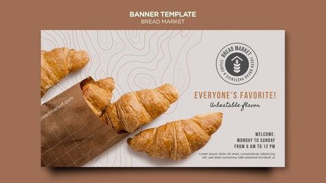 Market Banner, Business Bakery, Free Flyer Design, Cover Novel, Brain Storming, House Front Door Design, Poster Food, Bread Shop, How To Store Bread