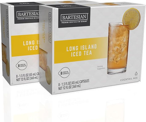 A proper Long Island Iced Tea has just the right amount of vodka, tequila, and rum with notes of cola and citrus. These cocktail capsules make crafting a smooth, satisfying LIT a walk in the park. Note: they're not compatible with the Bartesian Duet 2-bottle machine.
The recyclable cocktail capsules contain real juice concentrates, bitters, and extracts and are dated for freshness. Note: the capsules do not contain alcohol. Mixology Cocktails, Cocktail Machine, Long Island Iced Tea, Cocktail Drink, Cocktail Mix, Mixology, Cocktail Drinks, Iced Tea, Home Bar