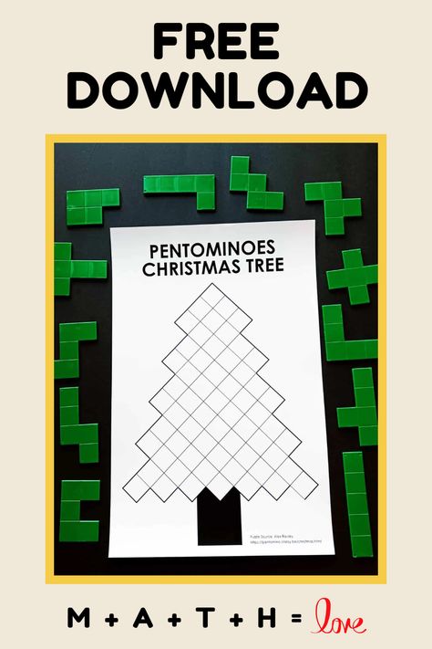 This Christmas Math Activity with Pentominoes is a great way to get your kids excited about math and puzzles this holiday season! This activity uses pentominoes, which are shapes made up of five squares, to create Christmas-themed patterns and designs. Christmas Geometry Activities, Christmas Geometry, Opening Christmas Presents, Math Logic Puzzles, Christmas Math Worksheets, Christmas Math Activities, Tree Puzzle, Geometry Activities, Stem Crafts