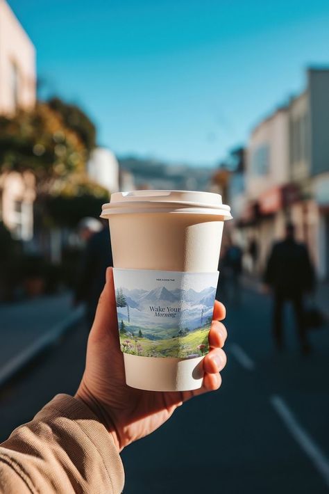 Coffee Sleeves Design, Coffee Cup Sleeve Design, Cup Sleeve Design, Cupsleeve Design, Coffee Cup Mockup, Woman Hands, Cup Mockup, Cup Sleeves, Coffee Cup Sleeves