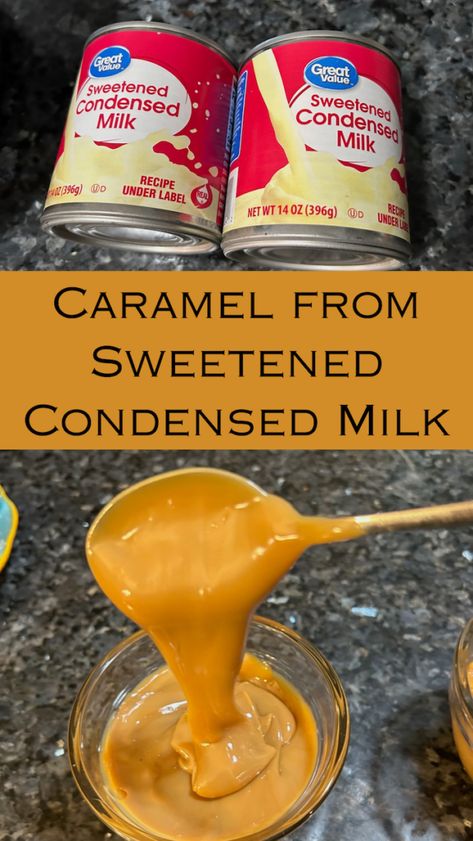 If you’re looking for the world’s simplest caramel, a foolproof version you can make at home with only one ingredient, you’ve come to the right place! In this post I’m going to show you how I make caramel out of a can of sweetened condensed milk. Sweetened Condensed Milk Coffee Creamers, How To Make Caramels Easy, Carmel Out Of Condensed Milk, Sweetened Condensed Milk Homemade, Caramel From Sweetened Condensed Milk In Crockpot, Carmel Homemade Condensed Milk, Caramel Icing Recipe Condensed Milk, Sweetened Condensed Milk Caramel Quick, Eagle Brand Caramel Sauce Recipe