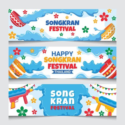 Songkran Festival Banner Canva Poster Ideas, Font Canva Lettering, Festival Banner, Water Festival, Songkran Festival, Desain Buklet, Festival Background, Powerpoint Presentation Design, Book Illustration Art