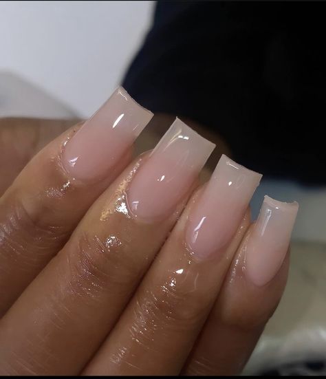 Fill In Nails Acrylic Ideas, Clear White Acrylic Nails, Realistic Acrylic Nails, Milky Nails, Acrylic Toe Nails, Hard Nails, Girly Acrylic Nails, White Acrylic Nails, Work Nails