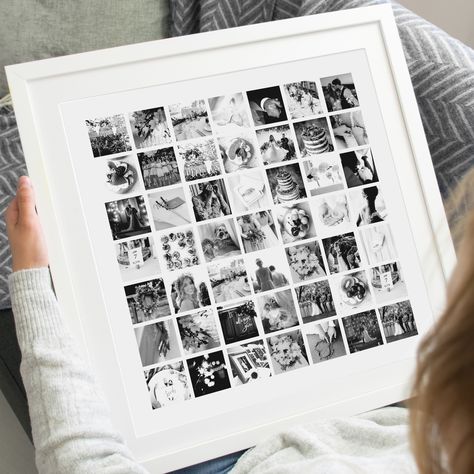 Photo Collage Prints, Collage Prints, Wedding Collage, Photo Collage Gift, Square Photo, Wedding Treats, Wedding Speech, Gift Design, Anniversary Gifts For Couples