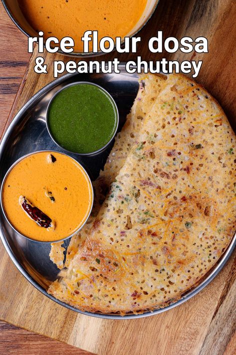 rice flour dosa recipe | instant dosa with rice flour | chawal ke aate ka dosa Rice Flour Dosa Recipe, Dosa Breakfast, Rava Dosa Recipe, Ginger Chutney Recipe, Dosa Chutney, Rava Dosa, Ginger Chutney, Breakfast Recipes Indian, Dosa Recipe