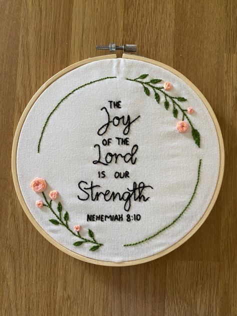 Bible Verse Embroidery Patterns, Christian Hand Embroidery, Embroidery Scripture, Embroidery Bible Verses, Christian Embroidery Designs, Bible Embroidery, Sew Decor, Bible Pillow, Scripture Embroidery