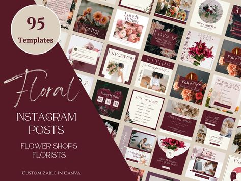 95 Floral Instagram Post Templates, Flower Shops, Florist Templates, Flower Shop Wedding Bouquets, Canva Templates, Florist Social Media https://etsy.me/3hC72fK #floristtemplates #floralinstagram #flowershop #floristmarketing #floristsocialmedia #weddingmarketing Florist Social Media Post, Florist Social Media, Flower Shop Wedding, Aesthetic Post, Media Kit Template, Publication Instagram, Flower Shops, Media Agency, Wedding Marketing