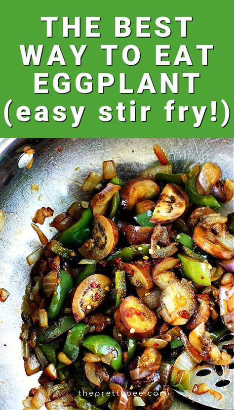 Eggplant Recipes Stirfry, Eggplant Fried Rice, Eggplant Over Rice, Vegetarian Wok Recipes, Egg Plant Stir Fry Recipes, Eggplant Stir Fry Recipes, Easy Vegetable Stir Fry, Vegan Filipino, Eggplant Stir Fry