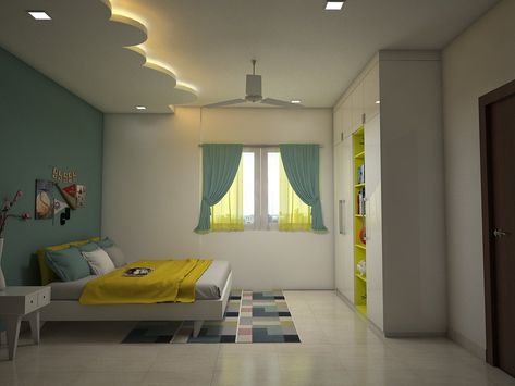 sketch up 3d render Kids Room Fall Ceilings, Kids False Ceiling Design, Kids Room Pop Ceiling Design, Children Bedroom False Ceiling Design, Kids Room False Ceiling Design, Kids Bedroom False Ceiling, 3bhk Plan, Design For Room, Kids Ceiling