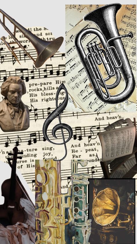 Jazz Music Art, Classical Music Composers, Music Poster Ideas, Collage Diy, Band Nerd, Music Drawings, Music Crafts, Music Collage, Band Wallpapers