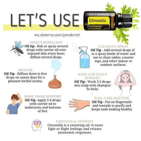 🌿✨ Discover the magic of Citronella Essential Oil! ✨🌿 🚫🦟 Naturally repels pests 🧼✨ Cleans surfaces effortlessly 🌸😊 Uplifts mood & reduces stress 💆‍♀️💧 Soothes skin and scalp Embrace nature's power in a bottle! 🌿💚 #Citronella #EssentialOils #NaturalRepellent #CleanLiving #Aromatherapy #StressRelief #SkinCare #EcoFriendly Doterra Citronella, Citronella Essential Oil, Natural Repellent, Nail Care Routine, Cleaning Spray, Doterra Oils, Body Odor, Insect Repellent, Oil Plant