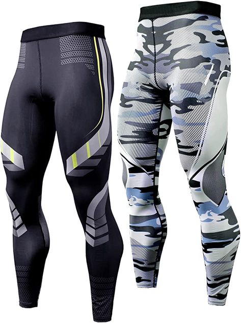 CANGHPGIN Men's Compression Pants Sports Tights for Men Gym Running Baselayer Cool Dry Workout Athletic Leggings Tights For Men, Mens Compression Pants, Thermal Pants, Comfortable Pajamas, Flat Seam, Mens Compression, Mens Thermals, Mens Tights, Grey Camo