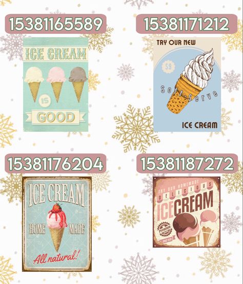 -15381165589 -15381171212 -15381176204 -15381187272 | Tiktok @starliaxox | Ice Cream Sign Bloxburg Code, Bloxburg Popcorn Decals Codes, Retro Dinner Decals Bloxburg, Ice Cream Bloxburg Codes, Ice Cream Decals Bloxburg Codes, Bloxburg Hotel Room Numbers Decal Codes, Bloxburg Ice Cream Shop Decals Codes, Bloxburg Smoothie Bar, Bloxburg Ice Cream Truck