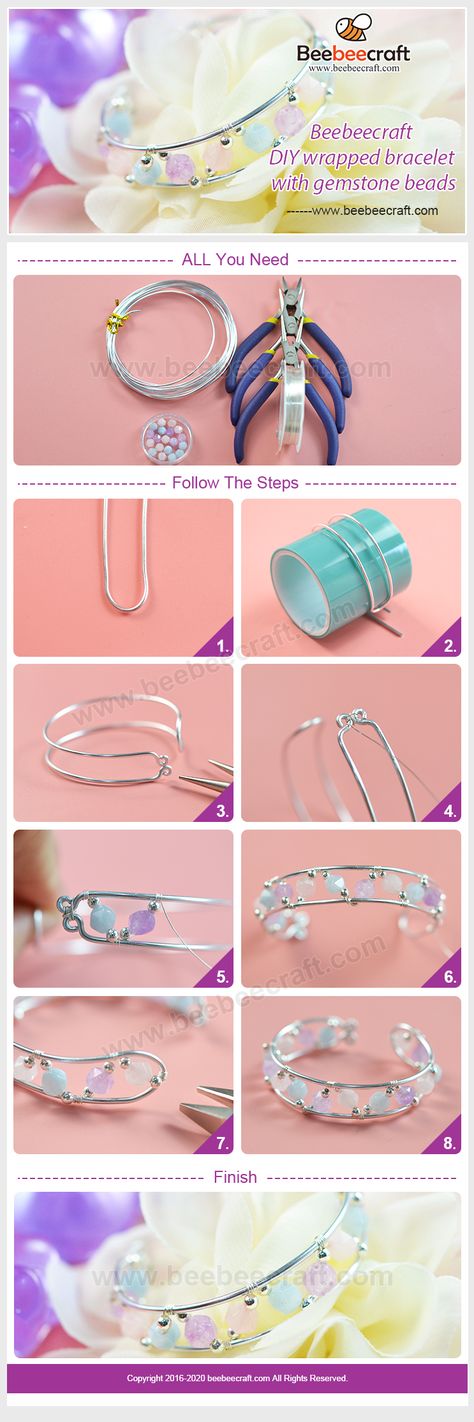 Diy Bracelets Crystal, Beading Projects Crafts Diy Ideas, New Beaded Jewelry Ideas, Crystal Jewellery Diy, Cute Jewelry Making Ideas, Diy Wire Jewelry Bracelets, Jewelry Crafts Rings, Bracelets Handmade Beaded Diy Jewelry, Crystal Bead Bracelet Diy Jewelry Making