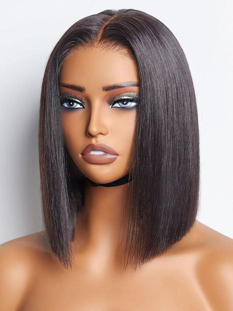 LUVME Ready to Go Bob Wig, Natural Black, Glueless, 100% Unprocessed Virgin Human Hair, Medium Size, 22-22.5 Inches  Color	Glueless Bob | 5x5 HD Lace Material	Human Hair Item Dimensions LxWxH	10 x 10 x 10 inches Hair Type	Straight Style	Modern Bob 10 Inch Bob Wig, 10inch Bob Wig, 10 Inch Bob, Modern Bob, Hair Medium, Lace Material, Bob Wig, Hd Lace, Bob Wigs