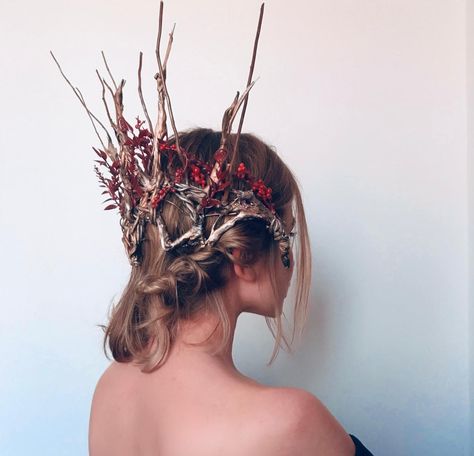 Yule Headpiece, Underworld Crown, Druid Crown, Stick Crown, Branch Crown, Branch Headpiece, Forest Elf Aesthetic, Twig Crown, Nature Crown