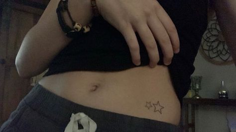 Star Tattoo On Waist, Star Tattoo Stomach, Tattoo On Hip Bone, Abdomen Tattoo, Waist Tattoos, Body Decor, Bone Tattoos, Nautical Star, Star Tattoo Designs