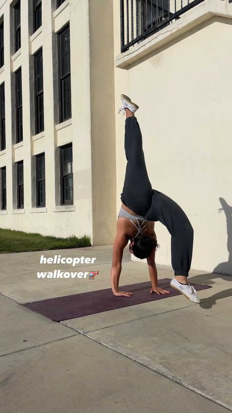 annearellano_ on Instagram: helicopter tutorial 🚁 *this is a very quick break down of the skill, so let’s talk more about it below You must have a solid cartwheel… Helicopter Cartwheel Tutorial, How To Do A Helicopter Cartwheel, Helicopter Cartwheel, Front Walkover, Gymnastics Videos, Moving Forward, Helicopter, Gymnastics, You Must