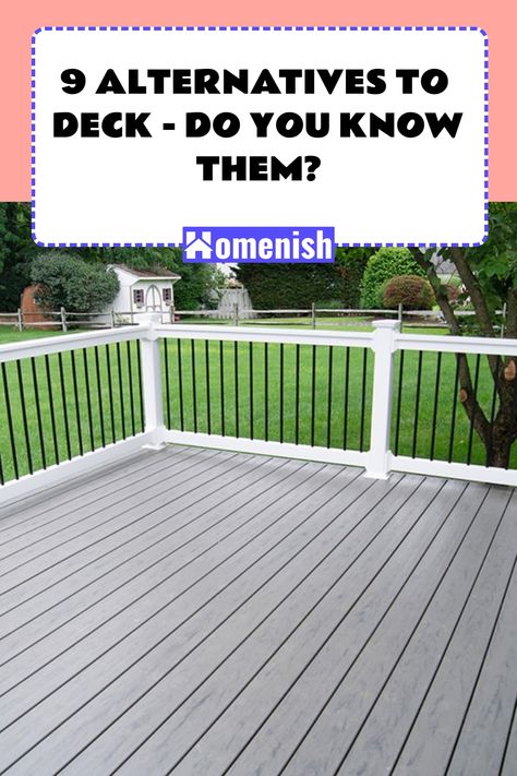 A deck is also good for a view, as it can give you a better view of your home surroundings. It is also easy to customize a deck by staining or painting it. However, there are also downsides to using a deck. That said, you might be looking for a practical alternative to a wooden deck. Continue reading to know which deck alternative you should consider for your home. Deck Surface Ideas, Patio And Decking Together, Wood Deck Alternatives, 12x12 Deck Ideas, Extended Deck Ideas, Fun Deck Ideas, Decks Off Back Of House, Manufactured Home Deck Ideas, Small Decking Ideas