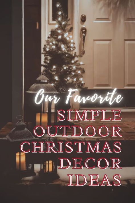 Simple Outdoor Christmas Decorating Ideas #christmas #decor #outdoor Outdoor Christmas Decorations Small House, Lighted Outdoor Christmas Decorations, Classy Christmas Yard Decor, Christmas Porch Decorating Ideas Lights, Simple Porch Decor Christmas, Simple Christmas Lights Outside, Simple Outdoor Lights Christmas, Easy Outdoor Holiday Decorations, Beautiful Outdoor Christmas Lights