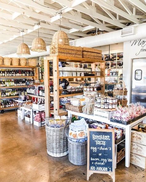 Lady And Larder Shop, Gourmet Market Design, Farm Grocery Store, Boutique Grocery Store Design, Rustic Grocery Store, Local Grocery Store Design, Prepared Foods Market, General Store Ideas Small Towns Interior, Specialty Grocery Store