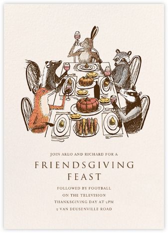 Dinner party invitations - online at Paperless Post Friendsgiving Invitations, Forest Feast, Friendsgiving Feast, Friends Giving, Friendsgiving Invite, Online Party Invitations, Thanksgiving Invitation, Zucca Halloween, Paperless Post