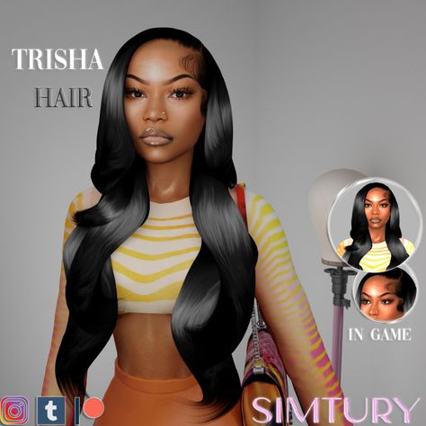 Trisha Hairstyle, Sims 4 Black Hair, Sims 4 Cc Kids Clothing, Play Sims 4, Free Sims 4, The Sims 4 Packs, Sims 4 Game Mods, Sims 4 Body Mods, Sims 4 Cc Skin