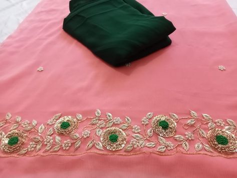 Kadai Design, Peach Colour Combinations, Yoke Embroidery, Embroidery Borders, Punjabi Suit Boutique, Suite Design, Punjabi Suits Designer Boutique, Combination Dresses, Aari Design