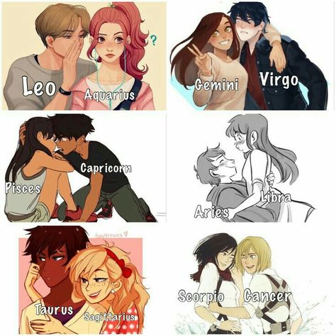 Taurus X Sagittarius Couple, Gemini Anime Character, Zodiac Couples Art Anime, Leo X Gemini, Zodiac Signs As People, Anime Zodiac Signs, Zodiac Ships, Zodiak Gemini, Zodiac Signs Couples