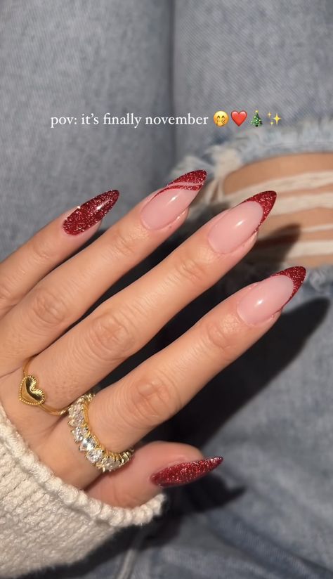 New Years Nail, Nail Designs Ideas, New Years Nail Designs, Nagellack Trends, Work Nails, Classy Acrylic Nails, Nails Red, Christmas Nails Acrylic, Red Nail