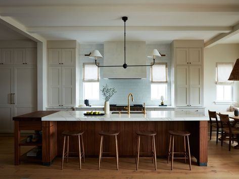 _001 — Bowerbird Co Kitchens With No Upper Cabinets, Calm Coastal, No Upper Cabinets, Modern Industrial Kitchen, Victorian Kitchen, Wood Kitchen Island, Tile Inspiration, Dining Nook, Linear Pendant