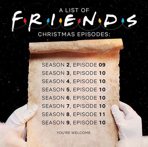 Funniest Friends Episodes, Friends Christmas Episode, Friends Best Episodes, Funny Christmas Movies, Friends Tv Quotes, The Bigbang Theory, Maxon Schreave, Christmas Episodes, Friends Episodes