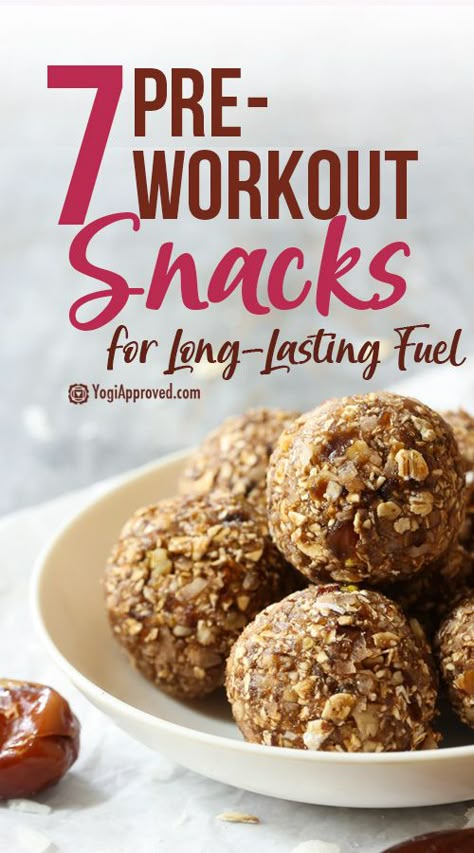 Health Snack Ideas, Snack Ideas For Work, Good Pre Workout Snack, Pre Run Snack, Healthy Pre Workout, Vegan Pre Workout, Gym Snacks, Best Vegan Protein, Pre Workout Protein