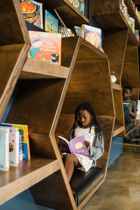 Is there really anyplace better than a coffee shop that's kid-friendly and full of books? Nope, we didn't think so either. 
Sidekick Coffee & Books is located in Iowa City, IA. Bookshop Café, Bookstore Design, Starting A Coffee Shop, Library Cafe, Bookstore Cafe, Coffee Shop Interior Design, Retail Fixtures, Coffee Books, Dream Library