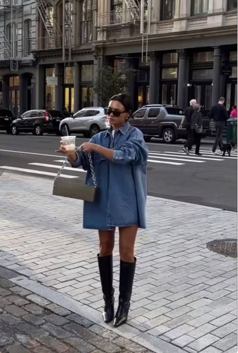 Wrap Dress And Boots Outfit, Fall Dallas Outfit, Out Of The Box Outfits, Fall Outfits 2023 Street Style, Boots In The Summer Outfits, October Dinner Outfits, Fall Outfit Inspo 2023 Work, Welcome Dinner Outfit Guest, Spring 2024 Work Fashion