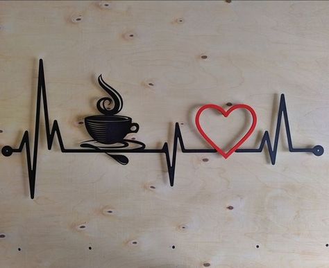 Wall Decor Coffee Shop, Decoration Mural, Cafe Wall Decor, Jewelry Template, Cafe Wall Art, Laser Cut Wood Crafts, Coffee Wall Decor, Cnc Files, Cdr File