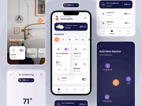 Smart Home App Exploration by Paperpillar on Dribbble Smarthome App, Smart Home Dashboard, Dashboard Mobile, Ui Design Patterns, Ux Mobile, Smart Home Control, App Home, Mobile Ui Design, User Experience Design