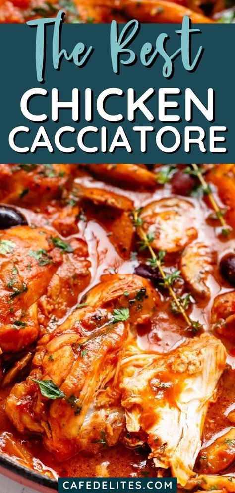 Makanan Italia, Cacciatore Recipes, Chicken Cacciatore Recipe, Italian Chicken Recipes, Italian Comfort Food, Chicken Cacciatore, Best Chicken, Best Chicken Recipes, Hawaiian Luau