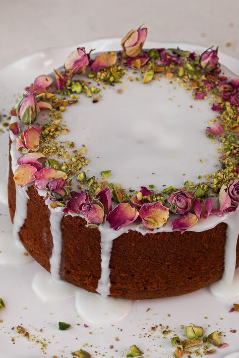 Lovers' dreams are made of this: Traditional Persian love cake. The fusion of rose scent and cardamom creates an irresistibly fragrant cake that's perfect for any occasion. Super moist, fluffy and made completely from scratch. With barely 20 minutes of prep, you get ALL the taste - minus the sweat! This is the only Persian Love Cake recipe you'll ever need.