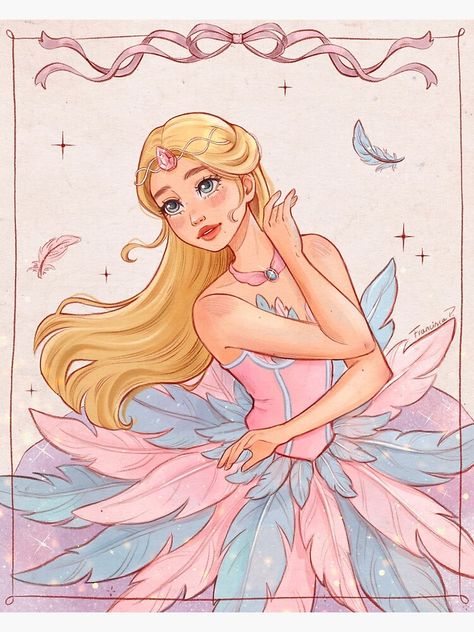 Barbie Paintings, Barbie Artwork, Barbie Fever, Barbie Wallpaper, Barbie Swan Lake, Princesas Disney Anime, Barbie Art, Barbie Drawing, Barbie Cartoon