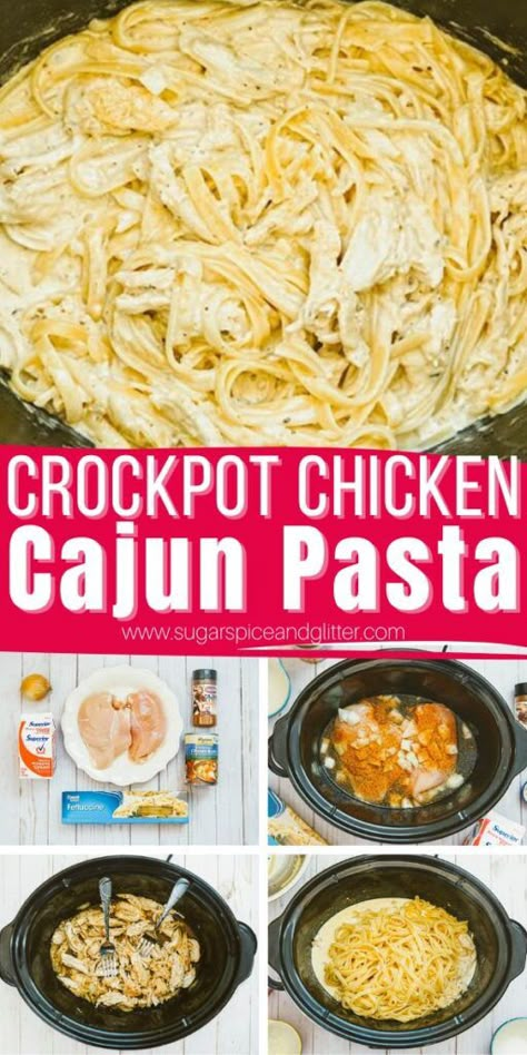 A copycat Red Lobster recipe the whole family will love, this Crockpot Cajun Chicken Pasta features tender fettuccine pasta coated in a silky and spicy cajun-infused Alfredo sauce. It's the perfect weeknight meal when you're craving some restaurant-worthy pasta. Crockpot Cajun Chicken Pasta, Red Lobster Cajun Chicken Pasta, Crockpot Cajun, Easy Cajun Chicken Pasta, Cajun Chicken Fettuccine, Chicken And Shrimp Alfredo, Copycat Red Lobster, Crockpot Chicken Spaghetti, Lobster Recipe