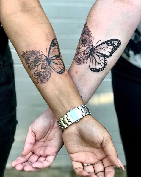 Butterflies Matching Tattoos For Couples, Tattoos For Couples, Daily Life Hacks, Matching Couple Tattoos, Matching Tattoo, Matching Tattoos, Couple Tattoos, Butterfly Tattoo, Arm Tattoo