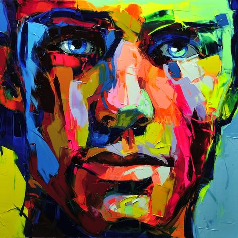 New Electrifying Palette Knife Portraits by Françoise Nielly - My Modern Metropolis Françoise Nielly, Face Oil Painting, L'art Du Portrait, Artist Interview, Tableau Art, Palette Knife Painting, Abstract Portrait, Arte Pop, Art Abstrait