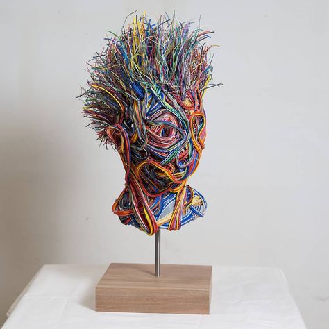 Electrical Wires, Sculpture Head, Art Aesthetics, Caption This, Wood Carving Patterns, Steel Art, Recycled Art, Wire Sculpture, Wire Frame