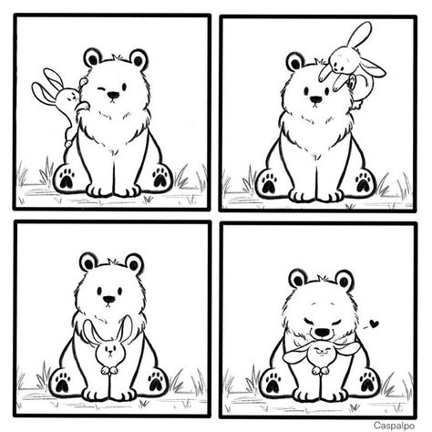 Artist Shows The Daily Life Of A Couple Formed By A Bear And A Rabbit And This Is Very Cute Bear And Bunny, Animation Quotes, Laser Removal, Bunny Tattoos, Cute Couple Comics, Rabbit Tattoos, Some Bunny Loves You, Bunny Drawing, Bear Tattoo