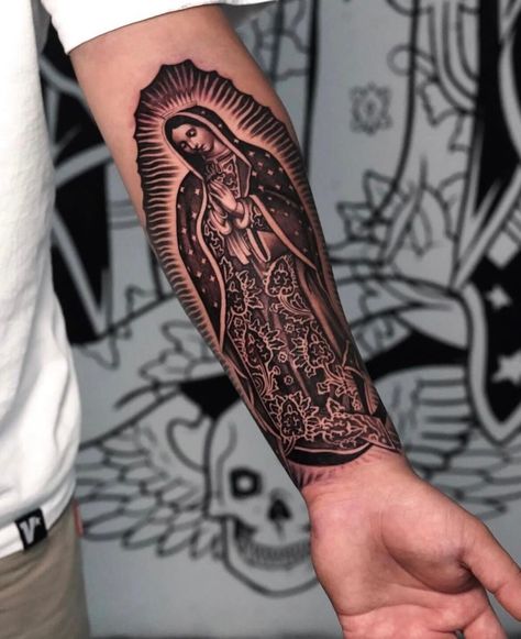 20+ Amazing Virgen De Guadalupe Tattoo Ideas To Inspire You In 2023! 18 Outsons Virgen Mary Tattoo, Guadalupe Tattoo, Mother Mary Tattoos, Catholic Tattoos, Virgin Mary Tattoo, Chicano Tattoos Sleeve, Mexican Tattoo, Mexican Art Tattoos, Mary Tattoo