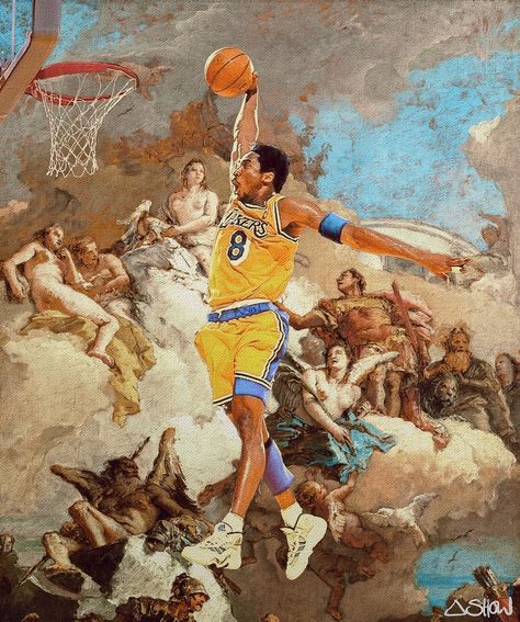 #Everyday 2476 Renaissance Man • @kobebryant Wallpaper For Men, Basketball Painting, Basketball Artwork, Nba Basketball Art, Nba Art, Art Matters, Photo Montage, Nba Wallpapers, Basketball Wallpaper